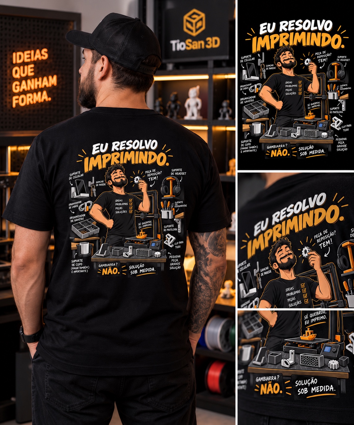 Camiseta Eu resolvo imprimindo