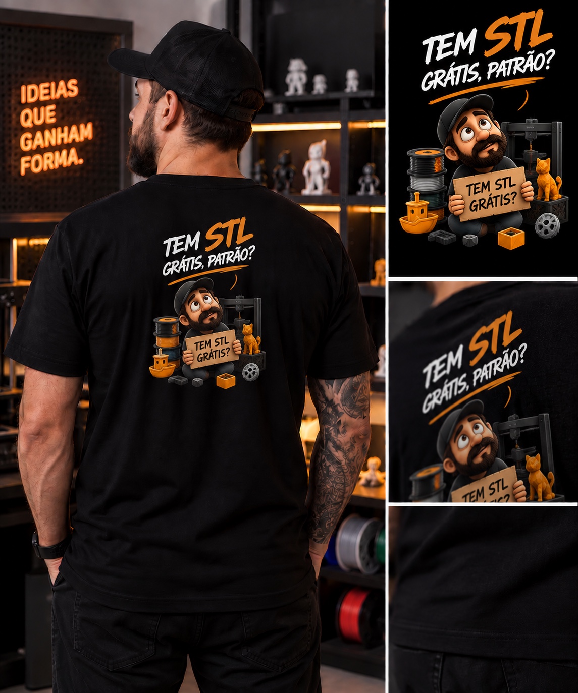Camiseta Tem STL grátis, patrão