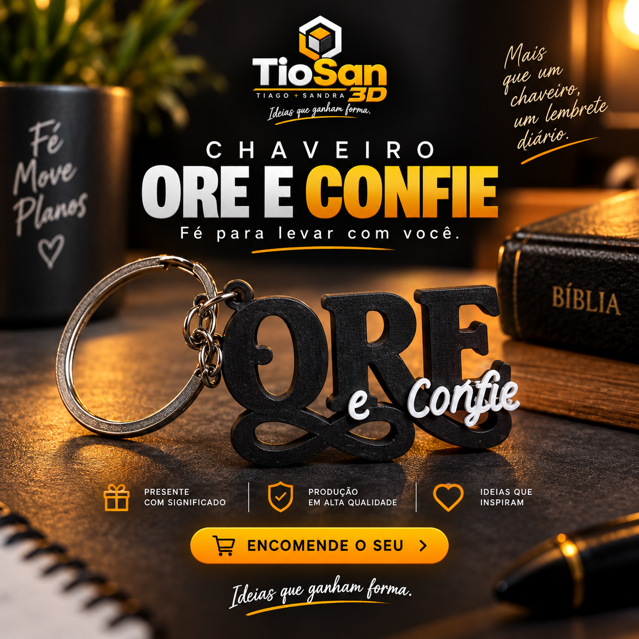 Chaveiro Ore e Confie
