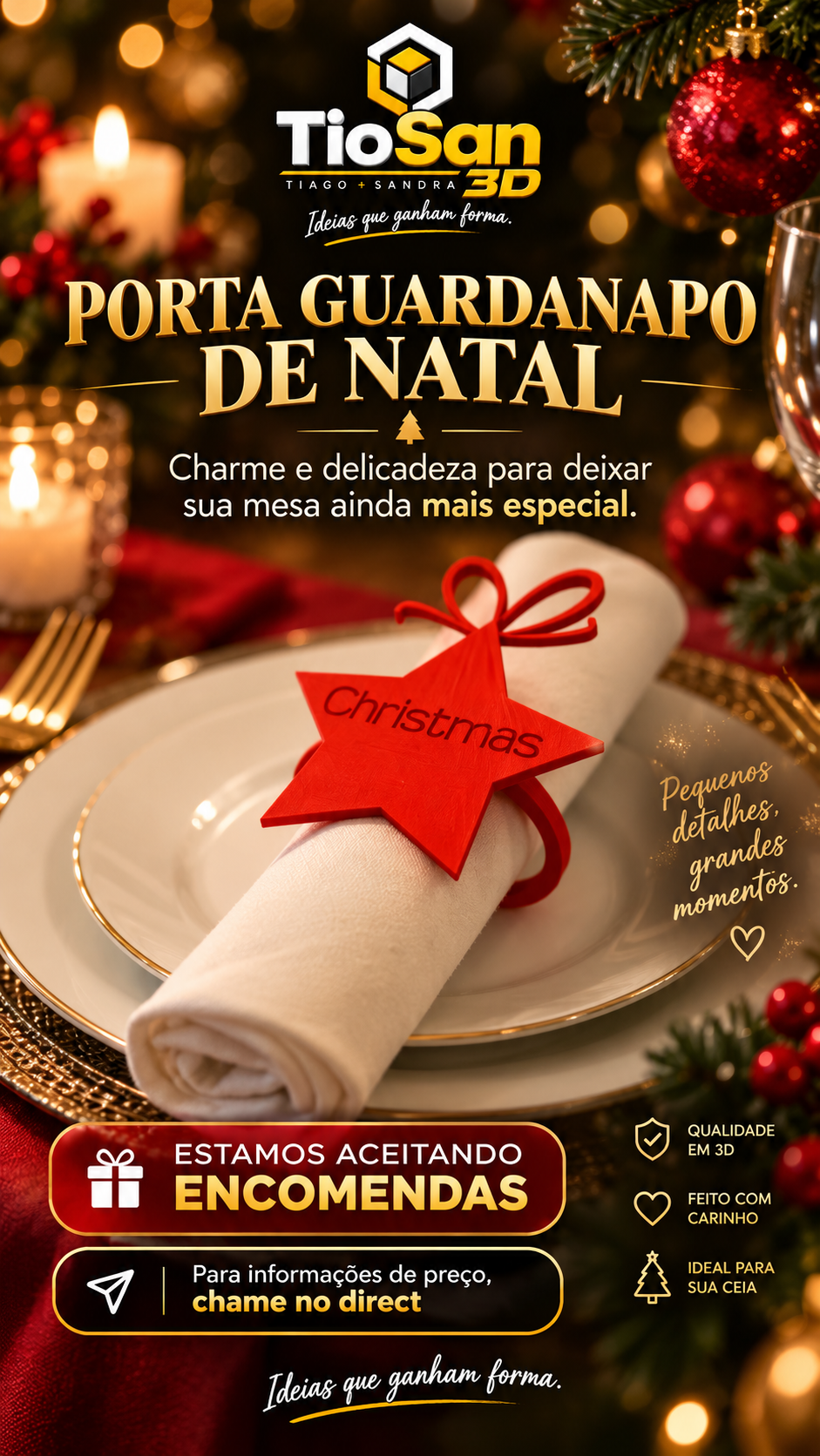 Porta-guardanapo de Natal